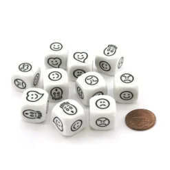 Dice-10 D6 Smiley Face Emotions Dice - Happy, Sad, Surprised, Anger, Love, Confusion - Your Source for Gaming Essentials