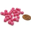 Dice-30 Deluxe Rounded Corner Six Sided D6 5mm .197 Inch Small Tiny Dice - Pink - Your Source for Gaming Essentials