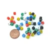 Dice-50 Six Sided D6 5mm .197 Inch Die Small Tiny Mini Miniature MultiColored Dice - Your Source for Gaming Essentials