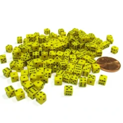 Dice-200 Six Sided D6 5mm .197 Inch Die Small Tiny Mini Miniature Yellow Dice - Your Source for Gaming Essentials