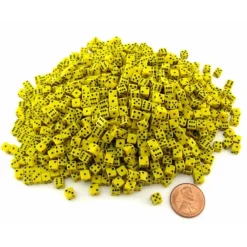 Dice-1000 Six Sided D6 5mm .197 Inch Die Small Tiny Mini Miniature Yellow Dice - Your Source for Gaming Essentials