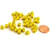 Dice-50 Six Sided D6 5mm .197 Inch Die Small Tiny Mini Miniature Yellow Dice - Your Source for Gaming Essentials