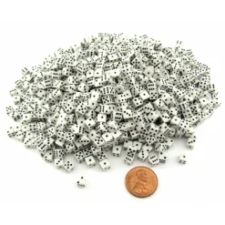 Dice-1000 Six Sided D6 5mm .197 Inch Die Small Tiny Mini Miniature White Dice - Your Source for Gaming Essentials