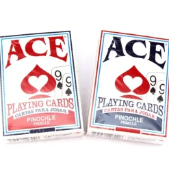 Cards-Ace Standard Size Pinochle Playing Cards - 1 Red Deck and 1 Blue Deck - Your Source for Gaming Essentials