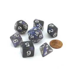 Dice-Acrylic Stardust 7-Die Polyhedral 16mm Dice Set - Galaxy - Your Source for Gaming Essentials