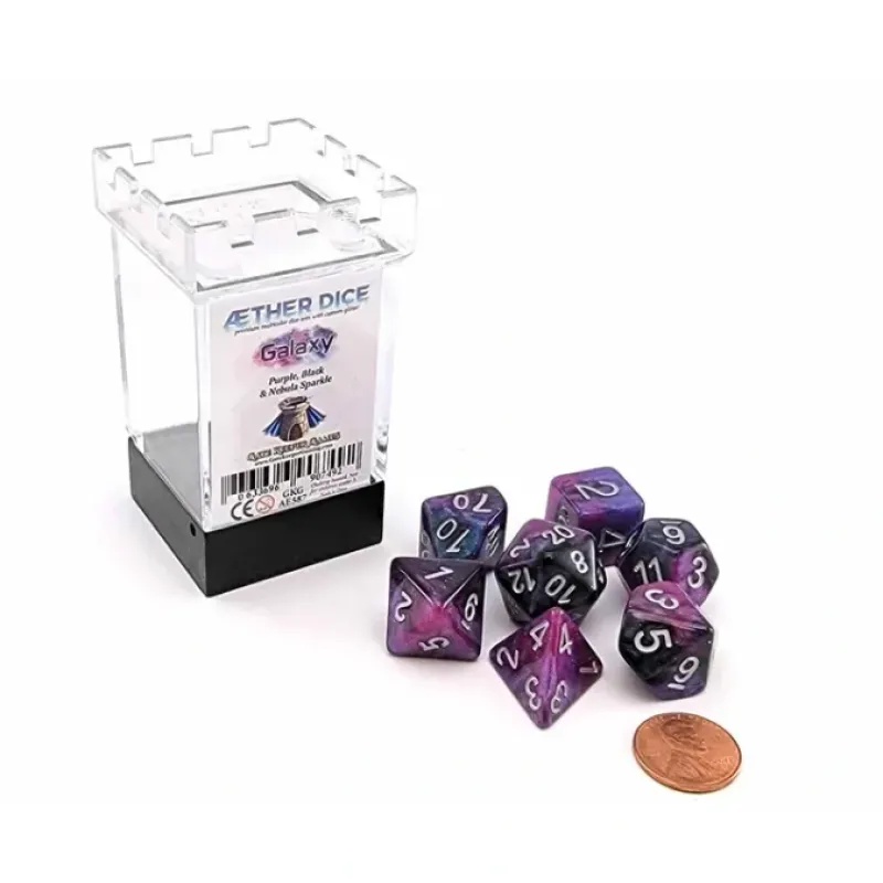Dice-Aether Dice 7 Piece Polyhedral DnD Dice Set - Galaxy - Your Source for Gaming Essentials