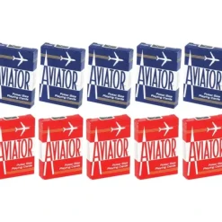 Cards-Aviator Standard Index Playing Cards - 5 Red Decks and 5 Blue Decks - Your Source for Gaming Essentials
