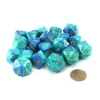 Dice-Bag of 20 Gemini Polyhedral Dice - Blue-Teal with Gold Numbers - Your Source for Gaming Essentials