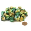 Dice-Bag of 20 Gemini Polyhedral Dice - Gold-Green with White Numbers - Your Source for Gaming Essentials