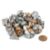 Dice-Bag of 20 Gemini Polyhedral Dice- Copper-Steel with White Numbers - Your Source for Gaming Essentials