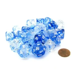Dice-Bag of 20 Nebula Polyhedral Dice - Dark Blue with White Numbers - Your Source for Gaming Essentials