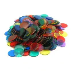 Board Games-Bag of 300 Plastic 19mm Round Sorting Chip Gaming Accessory - Assorted Colors - Your Source for Gaming Essentials