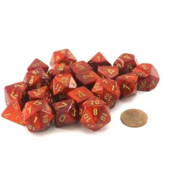 Dice-Bag of 20 Scarab Polyhedral Dice - Scarlet with Gold Numbers - Your Source for Gaming Essentials