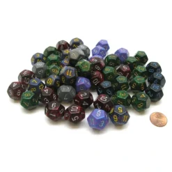 Dice-Bag of 50 Speckled Dice Menagerie #3 D12 Chessex Dice - Your Source for Gaming Essentials