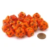 Dice-Bag of 20 Vortex Polyhedral Dice - Orange with Black Numbers - Your Source for Gaming Essentials
