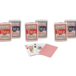 Cards-Bee Jumbo Index Poker Playing Cards - 3 Red and 3 Blue Decks - Your Source for Gaming Essentials