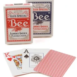 Cards-Bee Jumbo Index Poker Playing Cards - 1 Red and 1 Blue Deck - Your Source for Gaming Essentials