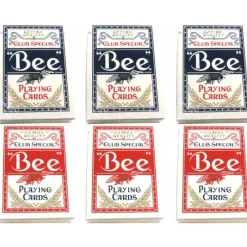Cards-Bee No.92 Standard Index Poker Playing Cards - 3 Red and 3 Blue Decks - Your Source for Gaming Essentials