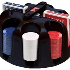 Cards-Bicycle Carousel Poker Set Rack, 200 2-Gram Poker Chips and 2 Decks of Cards - Your Source for Gaming Essentials