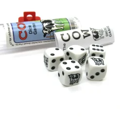 Dice-Black Cow Dice Game 5 Dice Set with Travel Tube and Instructions - Your Source for Gaming Essentials