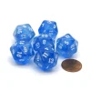 Dice-Borealis 20 Sided D20 Chessex Dice, 6 Pieces - Sky Blue with White Numbers - Your Source for Gaming Essentials