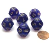 Dice-Borealis 18mm 12 Sided D12 Chessex Dice, 6 Pieces - Royal Purple with Gold - Your Source for Gaming Essentials