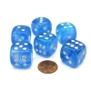 Dice>Borealis 20mm Big D6 Chessex Dice, 6 Pieces - Sky Blue with White Pips - Your Source for Gaming Essentials