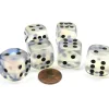 Dice>Borealis 20mm Big D6 Chessex Dice, 6 Pieces - Aquerple with Black Pips - Your Source for Gaming Essentials