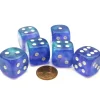 Dice>Borealis 20mm Big D6 Chessex Dice, 6 Pieces - Purple with White Pips - Your Source for Gaming Essentials