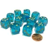 Dice>Borealis 16mm D6 Chessex Dice Block (12 Dice) - Teal with Gold Pips - Your Source for Gaming Essentials