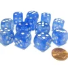 Dice-Borealis 16mm D6 Chessex Dice Block (12 Dice) - Sky Blue with White Pips - Your Source for Gaming Essentials