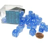 Dice-Borealis 12mm D6 Chessex Dice Block (36 Dice) - Sky Blue with White Pips - Your Source for Gaming Essentials
