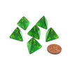 Dice>Borealis 18mm D4 Chessex Dice, 6 Pieces - Maple Green with Yellow Numbers - Your Source for Gaming Essentials