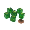 Dice-Borealis 15mm D6 Numbered Chessex Dice, 6 Pieces - Maple Green with Yellow - Your Source for Gaming Essentials