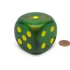Dice>Borealis 50mm Huge Large D6 Chessex Dice, 1 Piece - Maple Green with Yellow Pips - Your Source for Gaming Essentials
