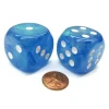 Dice>Borealis 30mm Large D6 Chessex Dice, 2 Pieces - Sky Blue with White Pips - Your Source for Gaming Essentials