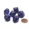 Dice-Borealis 16mm Tens D10 (00-90) Chessex Dice, 6 Pieces - Royal Purple with Gold - Your Source for Gaming Essentials