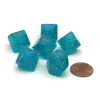 Dice-Borealis 16mm Tens D10 (00-90) Chessex Dice, 6 Pieces - Teal with Gold Numbers - Your Source for Gaming Essentials