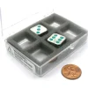 Dice>Box of 2 Zinc Metal Alloy D6 15mm Heavy Dice - Green Pips - Your Source for Gaming Essentials
