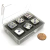 Dice>Box of 6 Zinc Metal Alloy D6 15mm Heavy Dice - Purple Pips - Your Source for Gaming Essentials
