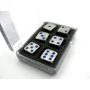 Dice>Box of 6 Zinc Metal Alloy D6 15mm Heavy Dice - Blue Pips - Your Source for Gaming Essentials