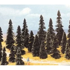 Busch 6499 HO 2.4"- 4.3" Tall Assorted Pine Trees (Pack of 100) - Your Source for Gaming Essentials Trains