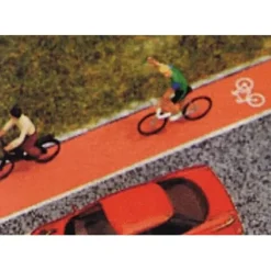 Discount Busch 7082 Red & Gray Roadway Bicycle Path - (39-3/8 x 9/16 1m x 14.5mm) - Your Source for Gaming Essentials Trains