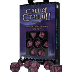 Dice-Call of Cthulhu: Dice Set Black/Magenta (7) - Your Source for Gaming Essentials
