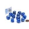 Dice>Case of 12 Deluxe Marble 16mm Round Edge Dice - Blue with White Pips - Your Source for Gaming Essentials