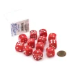 Dice>Case of 12 Deluxe Marble 16mm Round Edge Dice - Red with White Pips - Your Source for Gaming Essentials