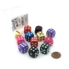 Dice>Case of 12 Deluxe Opaque 16mm Round Edge Dice - Assorted Colors - Your Source for Gaming Essentials