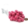 Dice>Case of 36 Deluxe Opaque Small 12mm Round Edge Dice - Pink with White Pips - Your Source for Gaming Essentials
