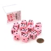 Dice>Case of 12 Deluxe Swirl 16mm Round Edge Dice - Pink with Black Pips - Your Source for Gaming Essentials