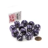 Dice-Case of 12 Deluxe Swirl 16mm Round Edge Dice - Purple with White Pips - Your Source for Gaming Essentials